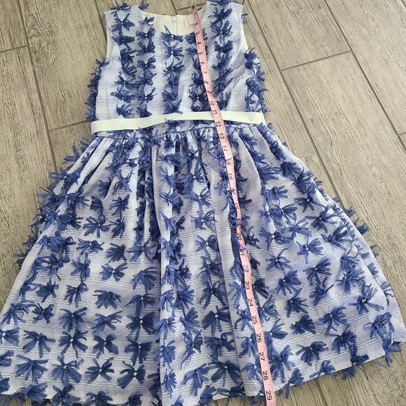 Halabaloo young girls blue and white sleeveless summer dress size 10 - Picture 7 of 11